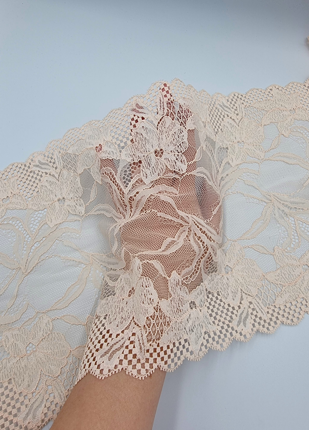 Кружево эластичное персик КС51 (23 см)