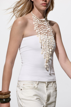 ZARA ТОП БЕЗ БРЕТЕЛЕЙ, БЕЛЫЙ