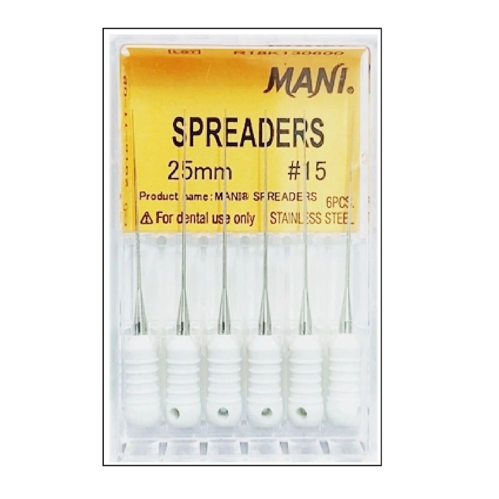 Spreaders №15 (25мм) Mani Спредеры (6шт.) Мани, для латеральной конденсации гуттаперчи, ручные