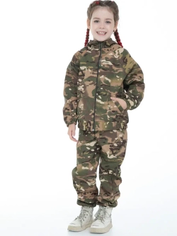 Детский Демисезонный Камуфляжный костюм на флисе FRMULTICAM