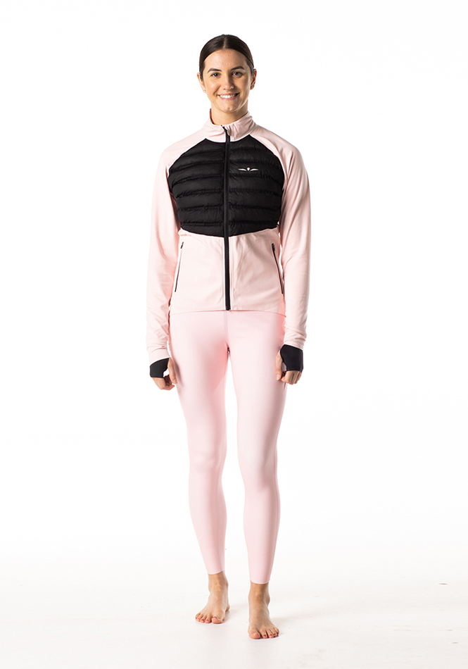 ЛОНГСЛИВ С ПУХОВОЙ ВСТАВКОЙ ЖЕНСКИЙ LONG SLEEVE DOWN PUFFER | ROSE QUARTZ