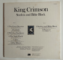 Винтажная виниловая пластинка LP King Crimson Starless And Bible Black (Japan 1974) (No Obi)