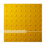 Плитка тактильная (поле внимания, конусы линейные) 500x500x4, ПВХ, желтый, самокл