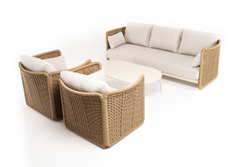 "Аликанте" лаунж-зона из искусственного ротанга, цвет соломенный