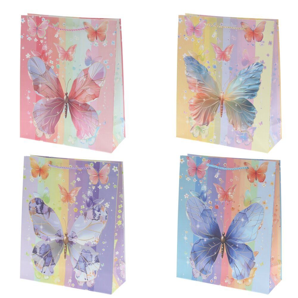 GAEM Пакет подарочный M (бумага 210г/м2, блок микс 12шт), L26 W10 H32 см, 4в.