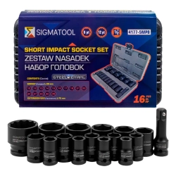 Набор головок ударных глубоких 16пр. 1/2"12pt Sigmatool-4177-5MPB