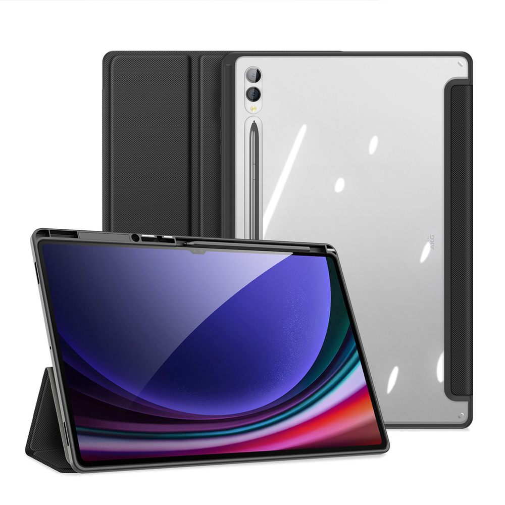 Чехол книжка черного цвета для Samsung Tab S10 Ultra, S9 Ultra и S8 Ultra, серия Toby Series от Dux Ducis