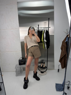 Футболка-поло женская артикул 9610 цвет "бежевый"