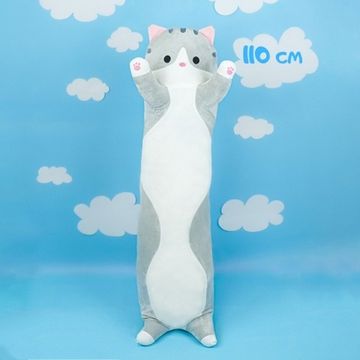 Мягкая игрушка Длинный кот (110см) серый