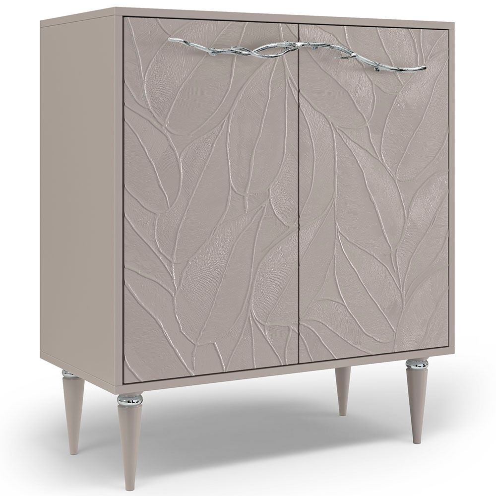 Комод Арт Колор leaves Классик Сильвер с 2 полками Серый агат