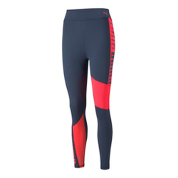 Женские теннисные брюки Puma Favorite Logo High Waist Tight Women - Dark Blue, Coral