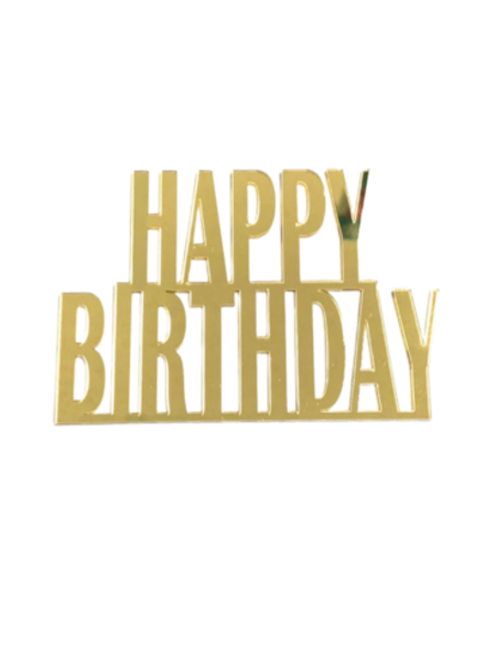 Топпер из оргстекла "Happy birthday" золото