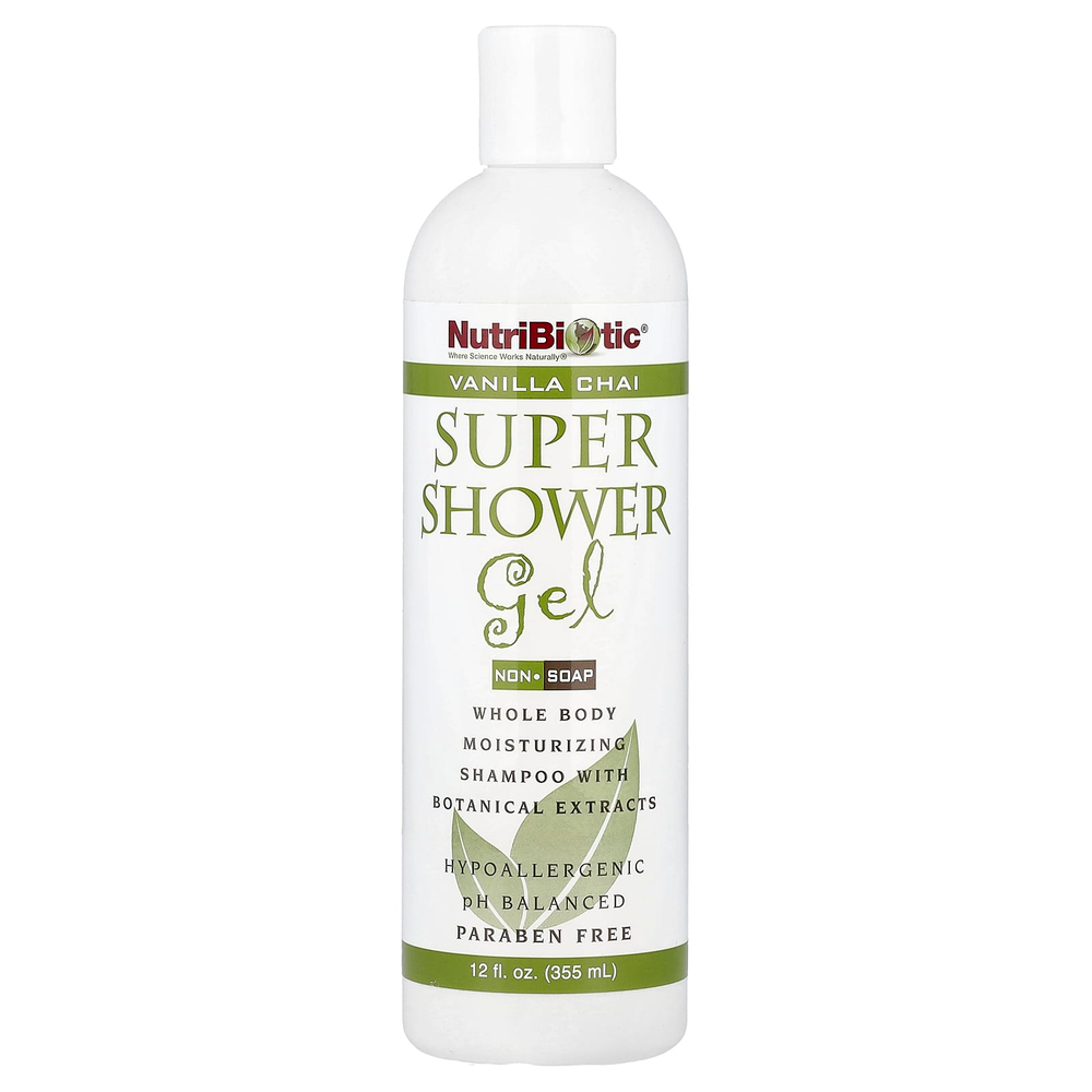 NutriBiotic, Супер гель для душа, без мыла, ванильный чай, 355 мл (12 жидк. унц.)
