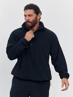 Свитшот "half zip" флисовый (черный)