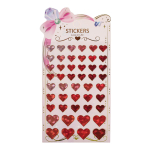 Наклейки Сердечки с голографическим эффектом 20*11см, красные