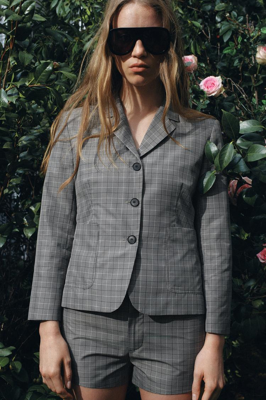 ZARA ШОРТЫ В КЛЕТКУ — ZW COLLECTION, ЧЕРНЫЙ/ЭКРЮ