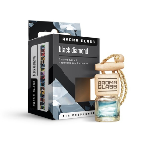 Ароматизатор подвесной  Aroma Glass  Black Diamond (благородный парфюмерный аромат) (FOUETTE)