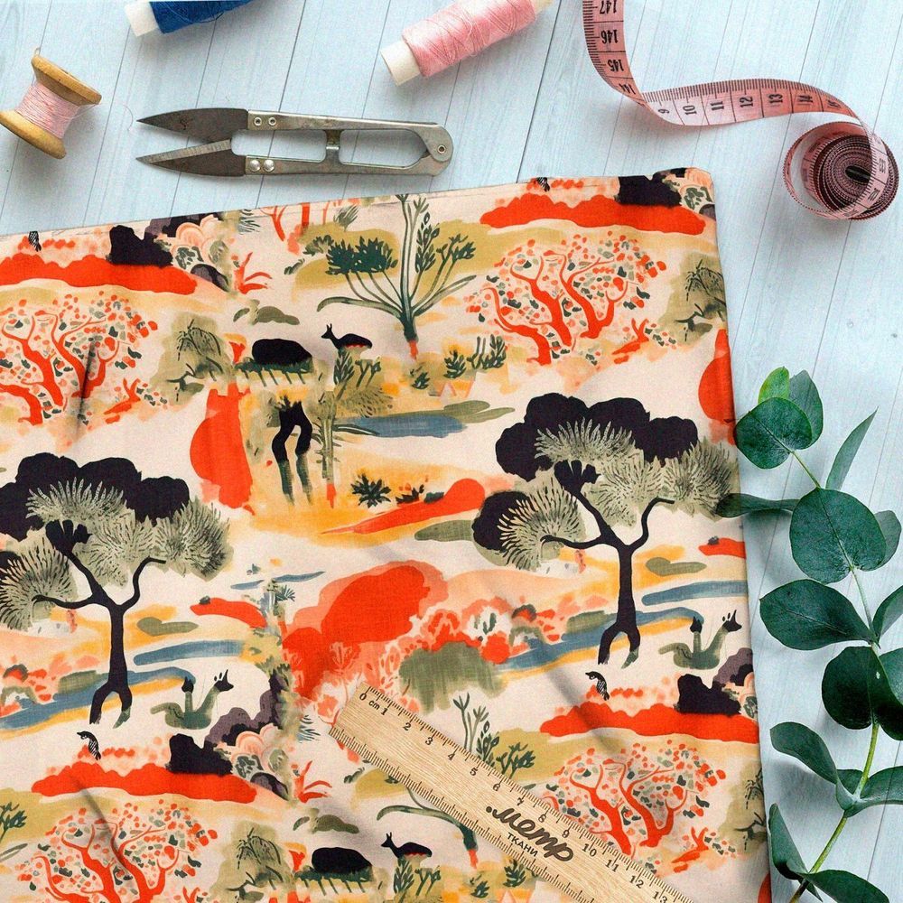 Ткань премиум бифлекс живописные оттенки реальности