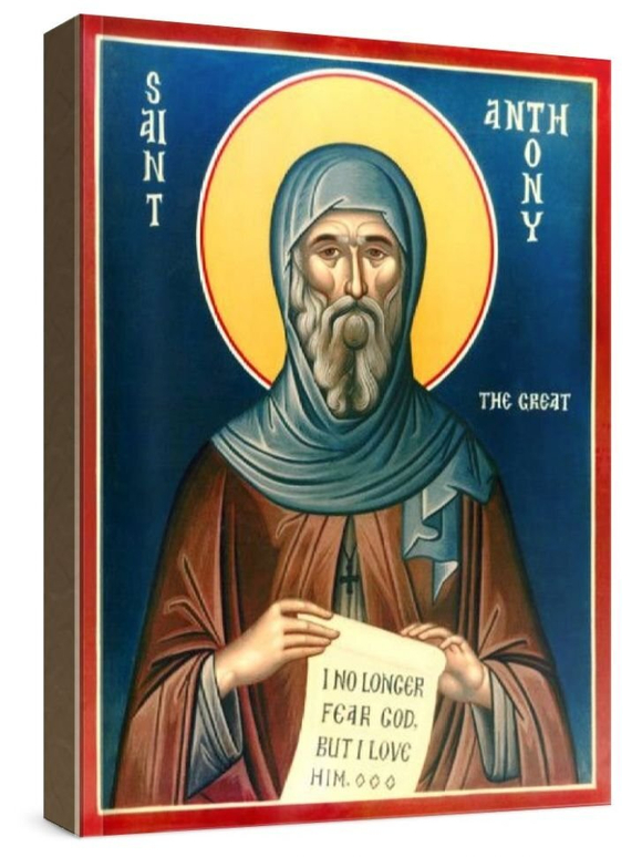 Антоний Великий (рукописная икона)