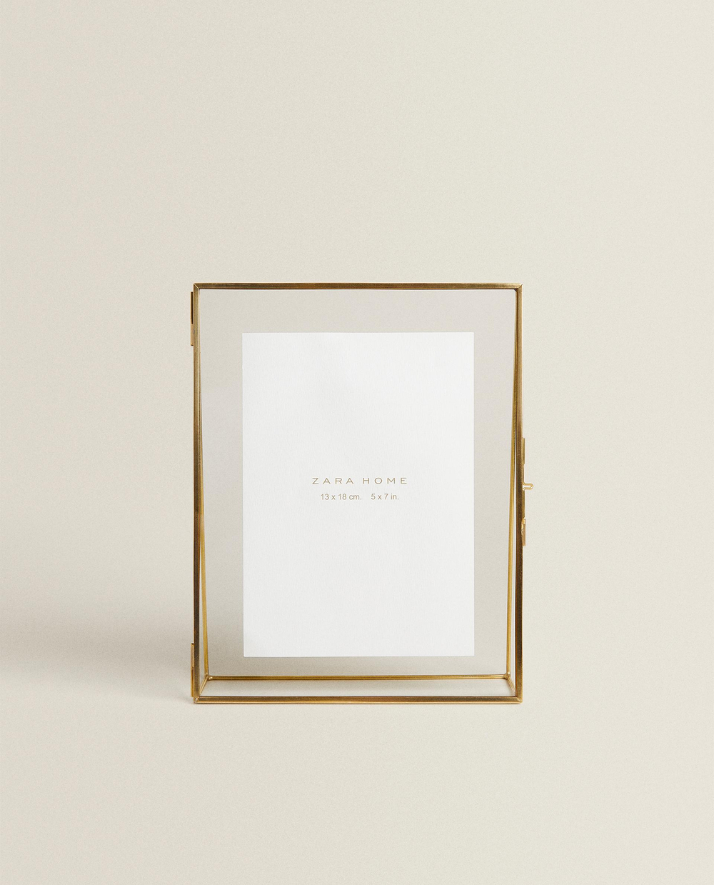 Zara Home Фоторамка из стекла, цвет золотой, 18 см