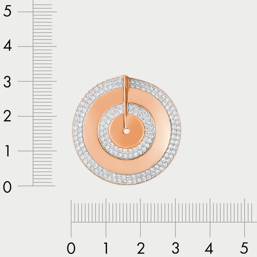 Подвеска из розового золота 585 пробы с фианитом для женщин (арт. кл3806б)