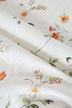 ZARA HOME ЖАККАРДОВАЯ СКАТЕРТЬ С ЦВЕТОЧНЫМ РИСУНКОМ, ЗЕЛЕНЫЙ