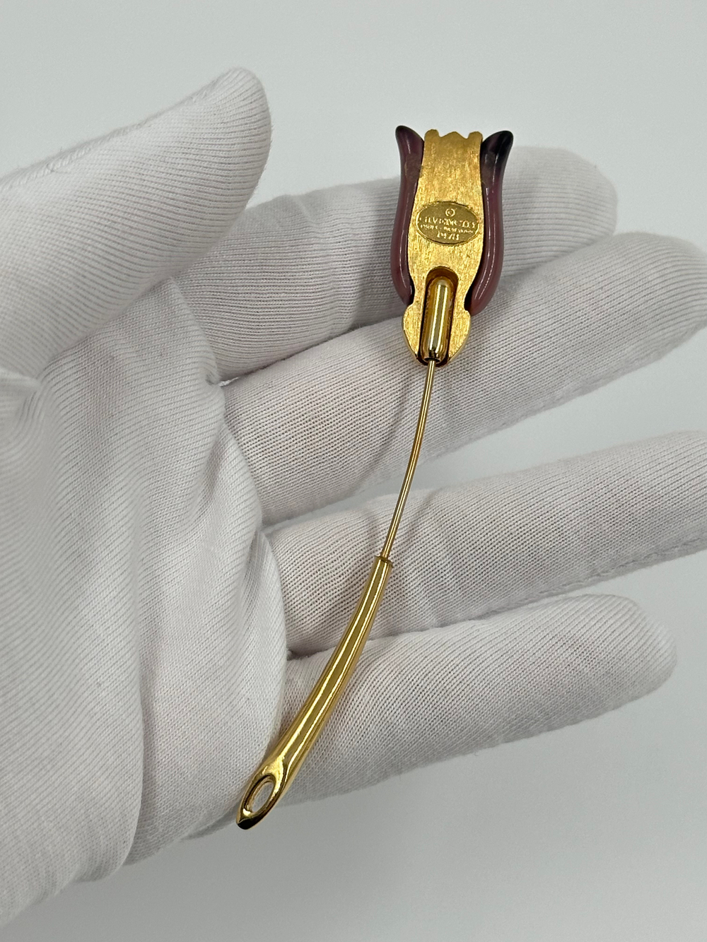 Брошь булавка Тюльпан Givenchy 1978 год