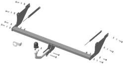 Фаркоп оцинкованный Galia F104A для Ford Galaxy 2000-2006, SEAT Alhambra 2000-2010, Volkswagen Sharan 2000-2010(паспорт и сертификат в комплекте)(без электрики)