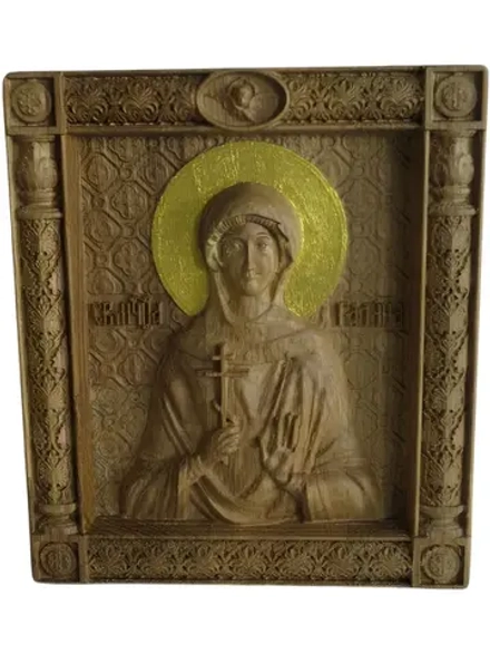 Освященная Икона Галина Святая Мученица резная из дуба