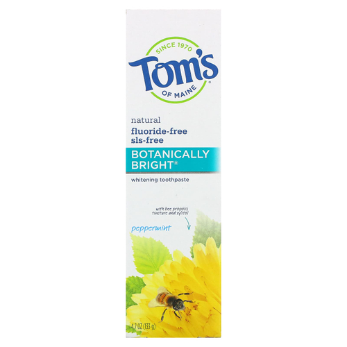 Tom's of Maine, Natural Botanically Bright Whitening Toothpaste, без фтора, перечная мята, 133 г (4,7 унции)