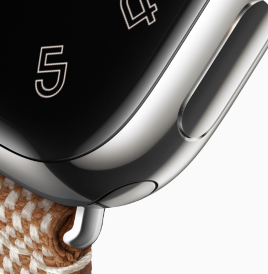 Apple Watch Hermès 41mm Silver Stainless Steel Case with Gold/Ecru Toile H Single Tour