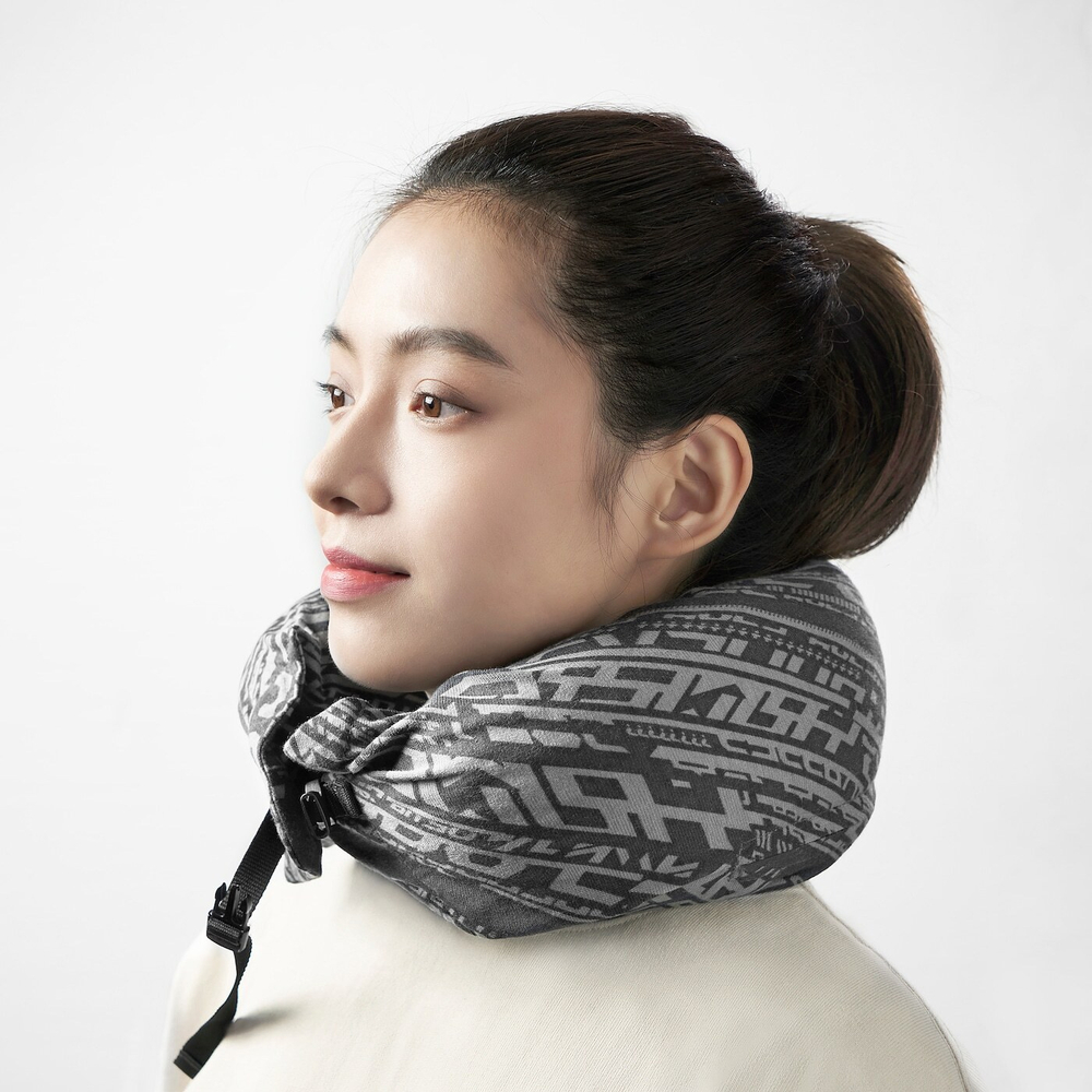 Подушка для шеи IKEA LANESPELARE (ЛОНЕСПЕЛАРЕ), Серый с рисунком