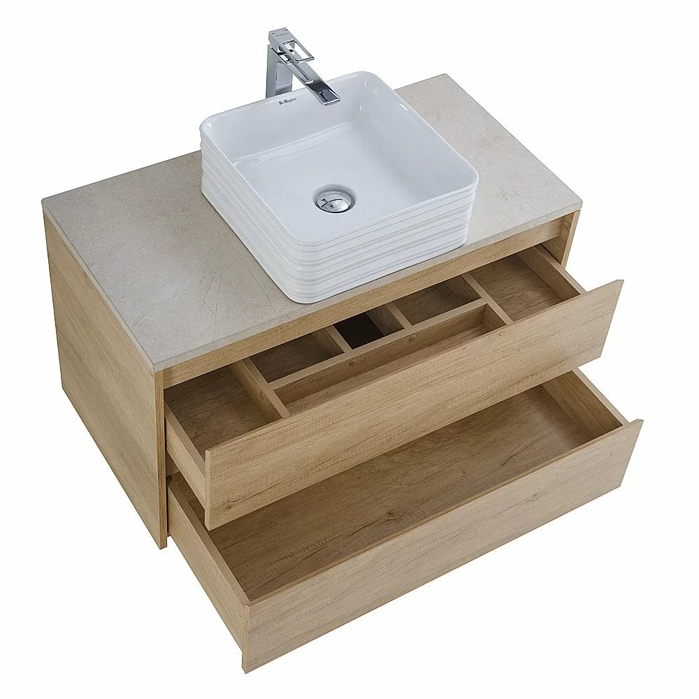 Тумба с раковиной и столешницей BelBagno KRAFT 100 Rovere Nebrasca Nature