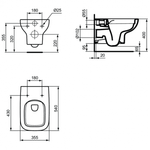 Безободковый подвесной унитаз Ideal Standard i.life A T471701