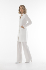 Костюм халат Лили с фигурным вырезом и брюки со стрелками из уплотненной поливискозы