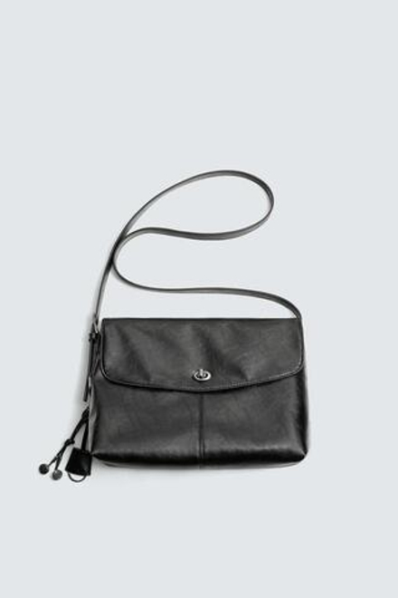 ZARA СУМКА С КЛАПАНОМ, ЧЕРНЫЙ