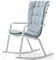 Уличное кресло-качалка Folio белое с голубой подушкой