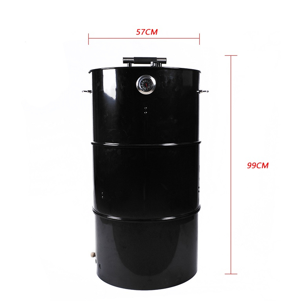 Многофункциональный угольный гриль-коптильня Multi-function drum Smoker BBQ grill чаша для огня 50*50*8см