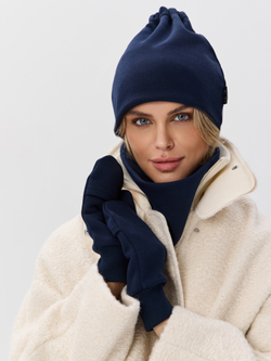 Шапка бини с начесом для хвоста, дред и кос