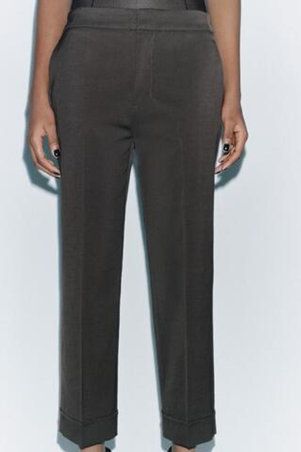 ZARA БРЮКИ КАПРИ — ZW COLLECTION, КОРИЧНЕВЫЙ