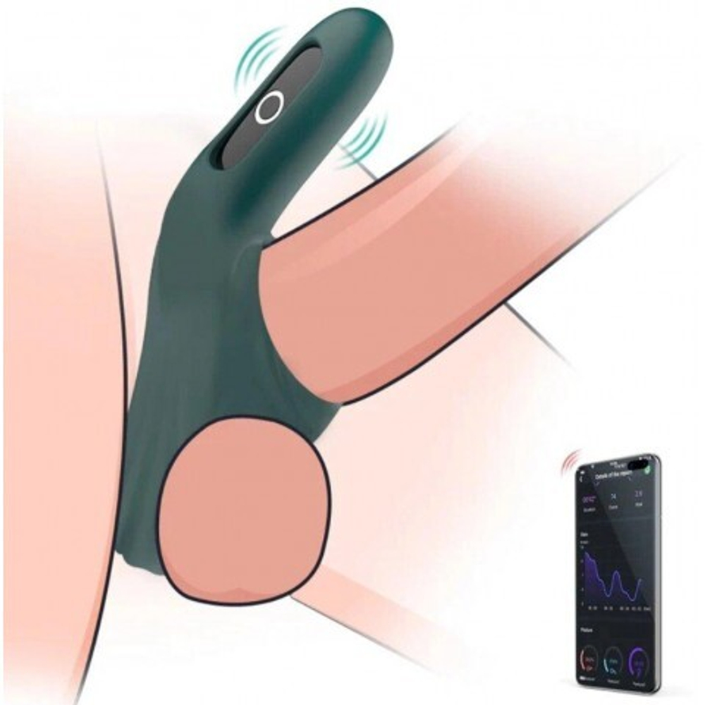 Виброкольцо Magic Motion Rise темно-зелёное