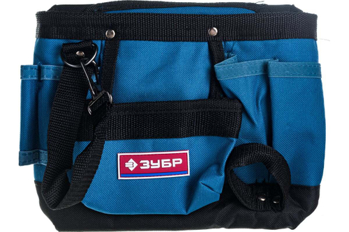 Сумка-пояс Зубр ЭКСПЕРТ одинарная, держатель для молотка, 9 карманов 38632