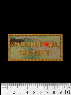 Шеврон Им всем писец они умрут! вышивка. Мультикам