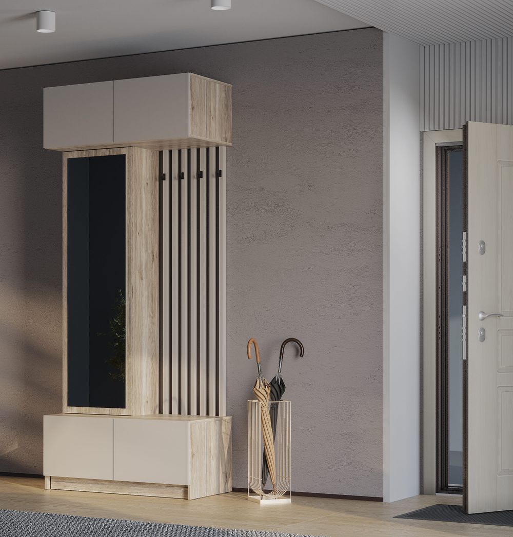 Прихожая Багира ПР-03 дуб смоки/кашемир