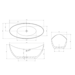 Ванна из искусственного камня ABBER Stein AS9633 белая матовая