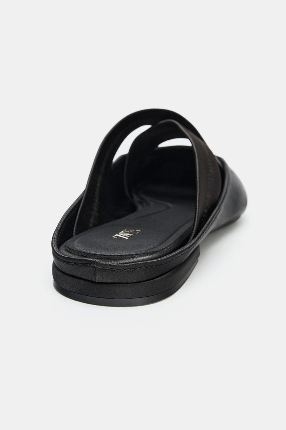 ZARA БАЛЕТКИ‑МЮЛИ С ЭЛАСТИЧНЫМИ ПЕРЕКРЕЩИВАЮЩИМИСЯ РЕМЕШКАМИ, ЧЕРНЫЙ