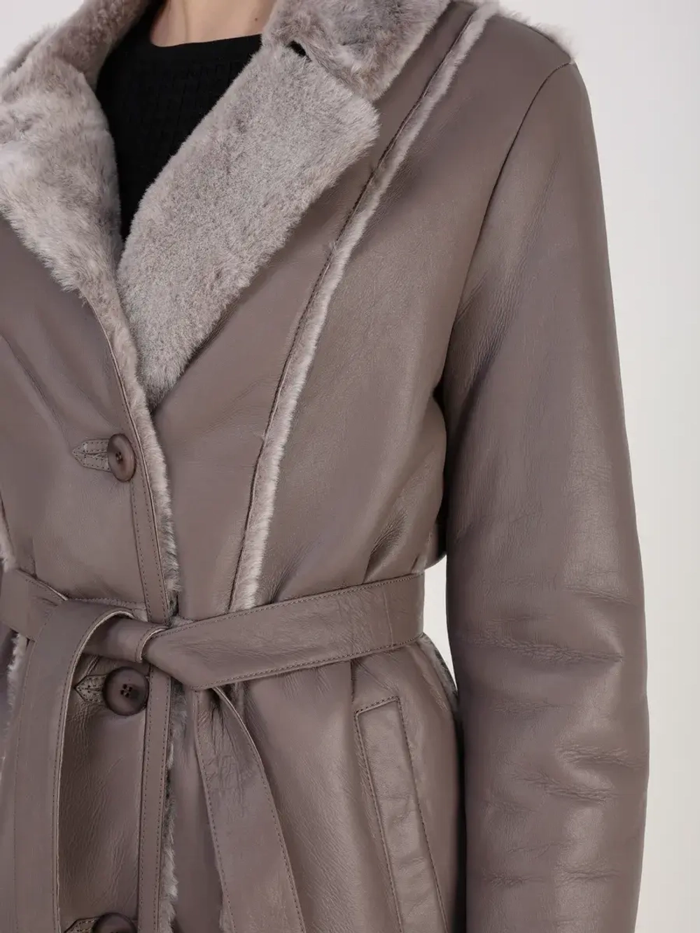 Дубленка зимняя натуральная длинная