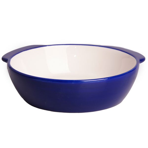 Миска керамическая КерамикАрт для собак, 180 мл Мордочка собаки синяя