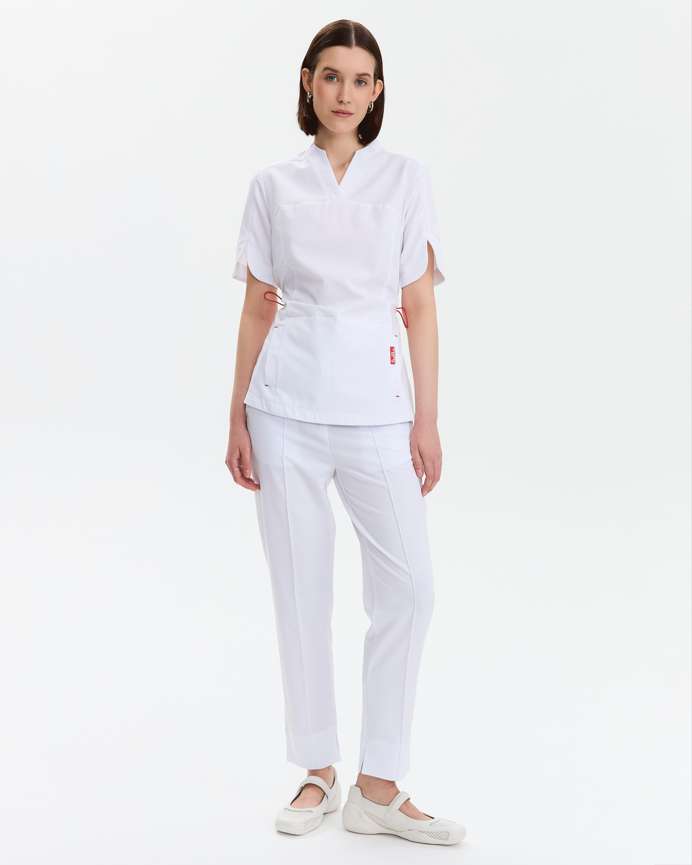 Брюки зауженные медицинские женские Сьют, белый