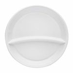 Одноразовые тарелки 2-х секционные КОМПЛЕКТ 100 шт. 210 мм, белые, ПС, холодное/горячее, LAIMA БЮДЖЕТ, 608770